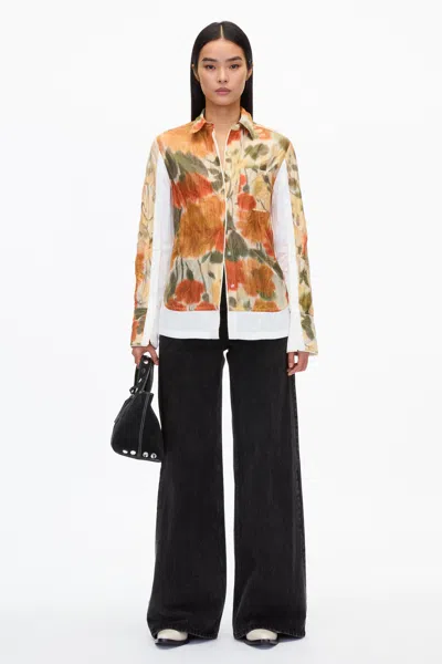 3.1 Phillip Lim Blurred Marigold Pj Shirt In White
