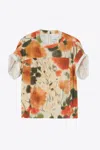 3.1 Phillip Lim Blurred Marigold Short Sleeve Cocoon Top In Multi
