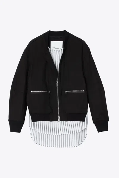 3.1 Phillip Lim Bomber With Trompe Loeil Underlay In Multi