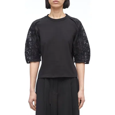 3.1 Phillip Lim Bonded Lace Combo T-shirt In Black