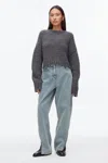 3.1 Phillip Lim Boucle Zipper Crewneck In Gray