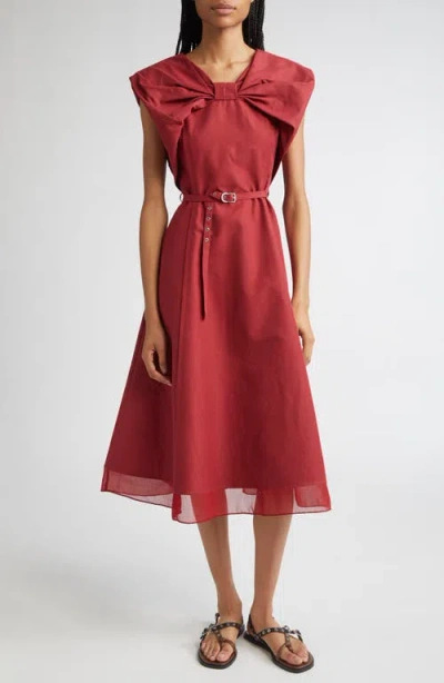 3.1 Phillip Lim Bow Belted Midi Dress In Red