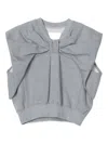 3.1 Phillip Lim Draped Bow French Terry Top In Gray