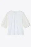 3.1 Phillip Lim Broderie Anglaise Mixed Media Cotton Top In White