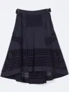 3.1 Phillip Lim Broderie Anglaise Grid Skirt In Blue