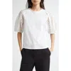 3.1 Phillip Lim Broderie Anglaise Combo Tee In White-white