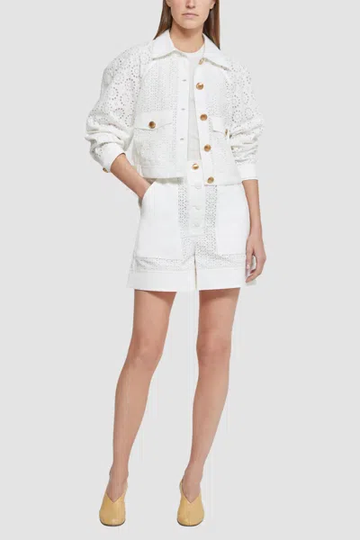 3.1 Phillip Lim Broderie Anglaise Moto Jacket In White