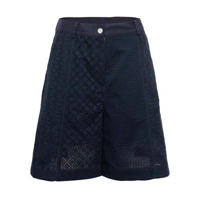 3.1 Phillip Lim Broderie Anglaise Patchwork Bermuda Shorts In Blue