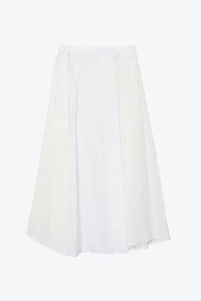 3.1 Phillip Lim Broderie Anglaise Patchwork Midi Skirt In White