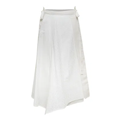 3.1 Phillip Lim Broderie Anglaise Patchwork Midi Skirt In White