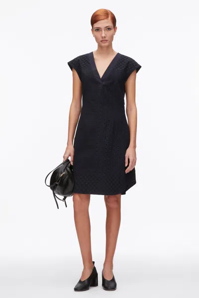 3.1 Phillip Lim Broderie Anglaise Patchwork Sleeveless Dress In Black