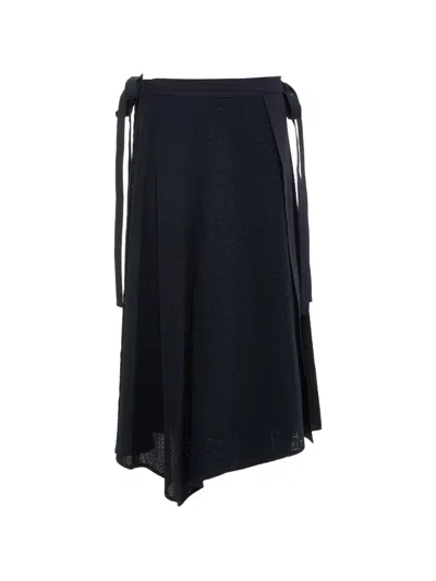 3.1 Phillip Lim Broderie-anglaise Asymmetric Midi Skirt In Blue