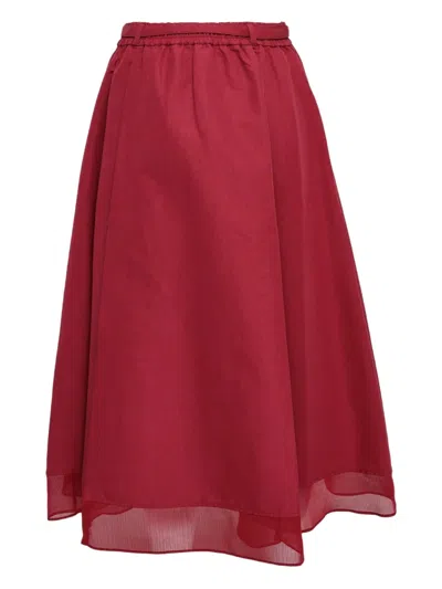 3.1 Phillip Lim Buckled Midi Skirt In Red