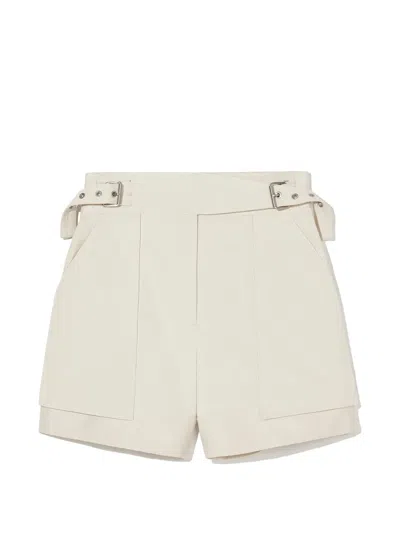 3.1 Phillip Lim Buckled-waistband Cotton Shorts In Multi