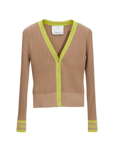 3.1 Phillip Lim Button Long-sleeve Cardigan In Brown