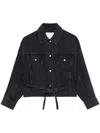 3.1 Phillip Lim Button-up Belted Denim Jacket In Schwarz
