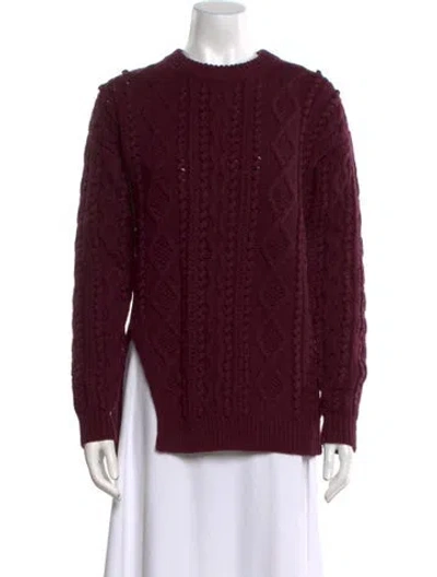 Pre-owned 3.1 Phillip Lim Cable Knit Crew Neck Sweater In Purple