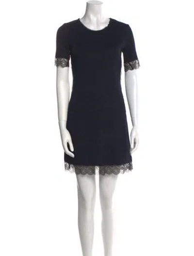 Pre-owned 3.1 Phillip Lim Cable Knit Mini Dress In Blue
