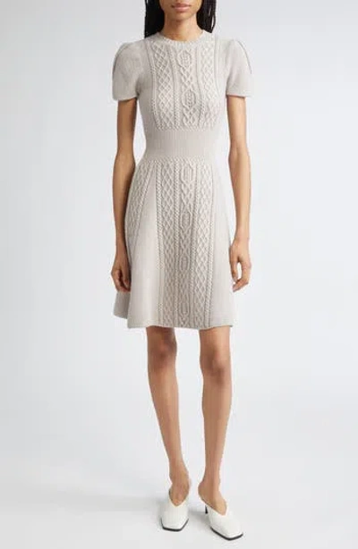 3.1 Phillip Lim Cable Stitch Wool Sweater Dress In Gray