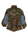 3.1 Phillip Lim Camouflage-panel Denim Jacket In White