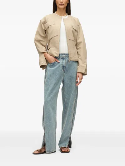 3.1 Phillip Lim Cargo Jacket With Flounce Hem In Brown