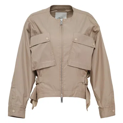 3.1 Phillip Lim Cargo Jacket With Flounce Hem In Brown
