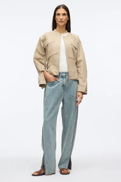 3.1 Phillip Lim Cargo Jacket With Flounce Hem In Khaki