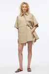 Shop 3.1 Phillip Lim Cargo Mini Shirt Dress In Khaki