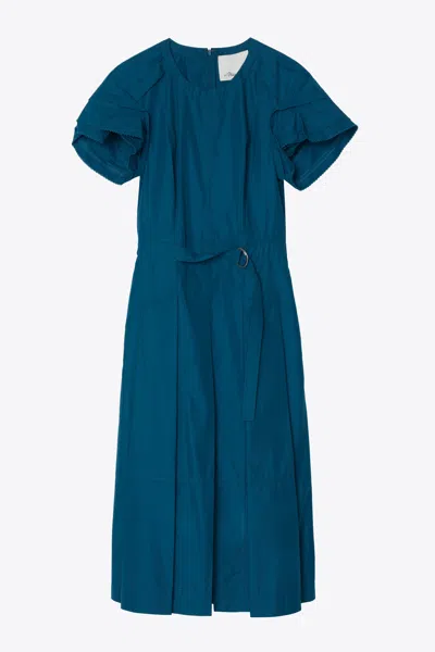 3.1 Phillip Lim Cascade Petal Sleeve Shirt Dress In Blue