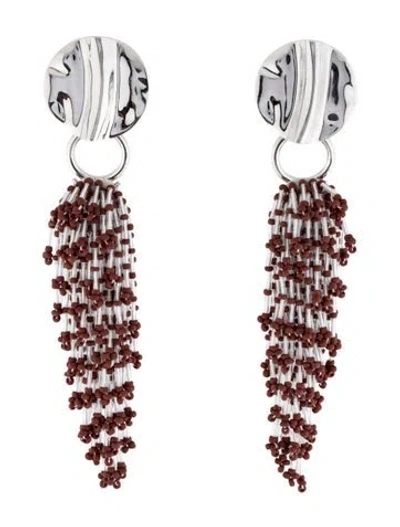 Pre-owned 3.1 Phillip Lim Cascading Beaded Clip-on Drop Earrings
