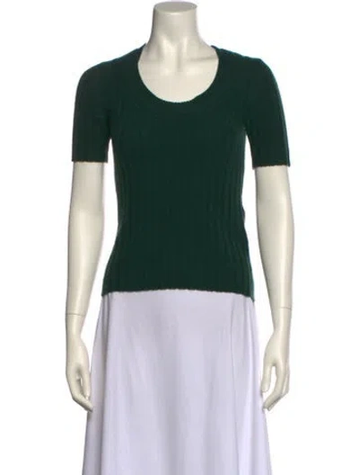 Pre-owned 3.1 Phillip Lim Cashmere Scoop Neck T-shirt In Green