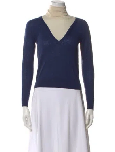 Pre-owned 3.1 Phillip Lim Cashmere V-neck Top In Blue
