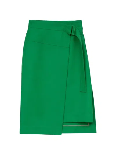 3.1 Phillip Lim Cavalry Belted Wrap Skirt In Green