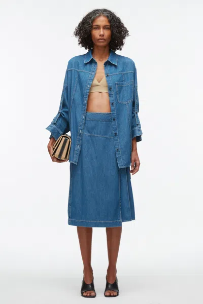3.1 Phillip Lim Chambray Oversized Shirt In Indigo