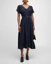 3.1 Phillip Lim Check Jacquard V-neck Tulip Dress In Midnight