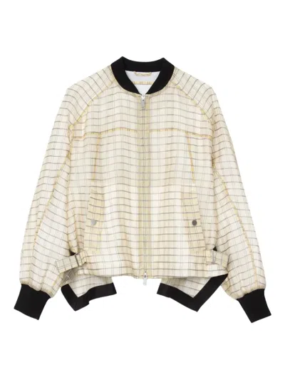 3.1 Phillip Lim Checked Bomber Jacket In White