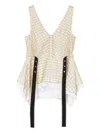3.1 Phillip Lim Plaid Organza V Neck Flounce Top Hay Multi In Neutral