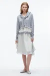 3.1 Phillip Lim Chiffon Hem Boxy Cardigan In Gray