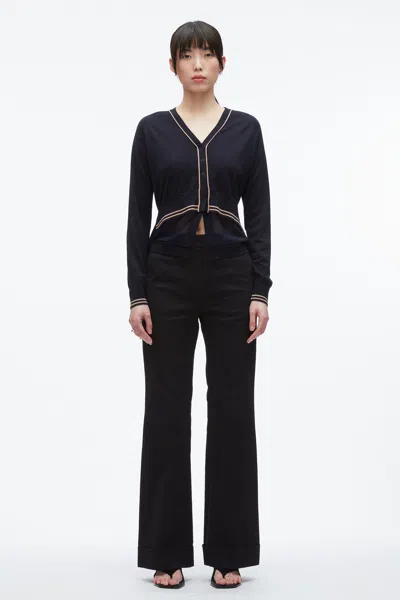 3.1 Phillip Lim Chiffon Hem Boxy Cardigan In Blue