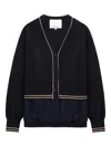 3.1 Phillip Lim Chiffon-hem V-neck Wool Cardigan