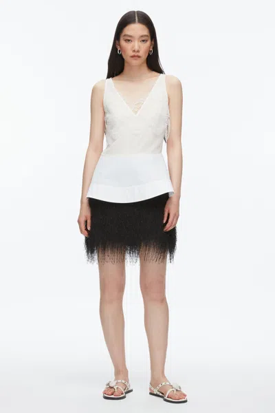 3.1 Phillip Lim Chiffon Peplum Tank With Lace