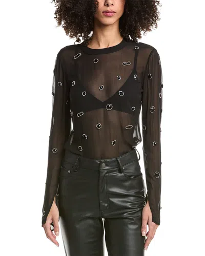 3.1 Phillip Lim Chiffon Top In Black