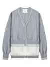 3.1 Phillip Lim Chiffon-trim V-neck Wool Cardigan