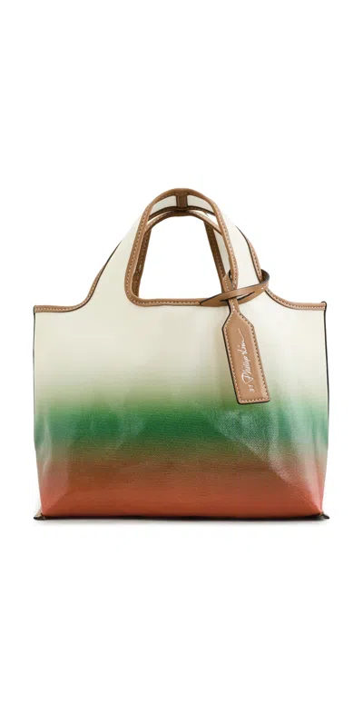 3.1 Phillip Lim Coated Ombre Canvas Mini Market Tote Flame/cactus Multi