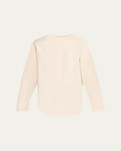 3.1 Phillip Lim Collarless Cotton Poplin Shirt In Neutral