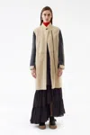 3.1 Phillip Lim Collarless Shearling Coat In Black-natural