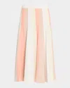 3.1 Phillip Lim Color Block Knit Midi Skirt In Ivory Multi