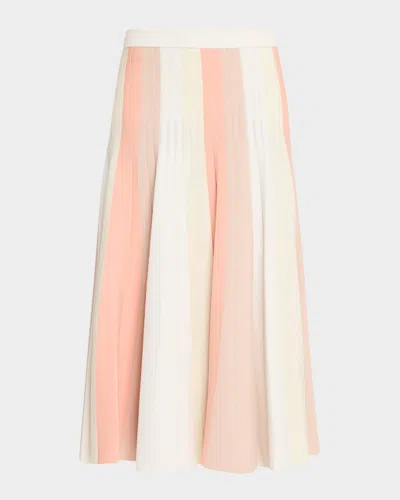 3.1 Phillip Lim Color Block Knit Midi Skirt In Ivory Multi