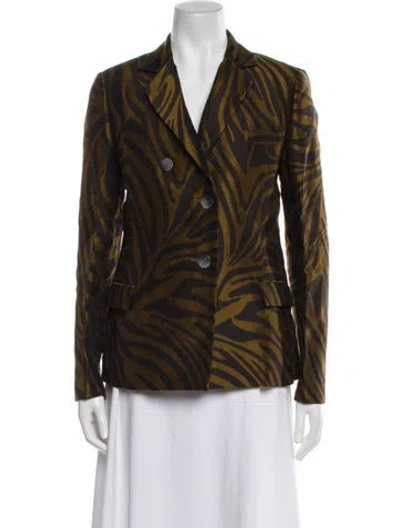 Pre-owned 3.1 Phillip Lim Colorblock Pattern Blazer W/ Tags In Brown