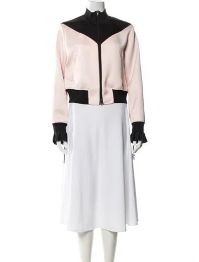 Pre-owned 3.1 Phillip Lim Colorblock Pattern Bomber Jacket In Pink